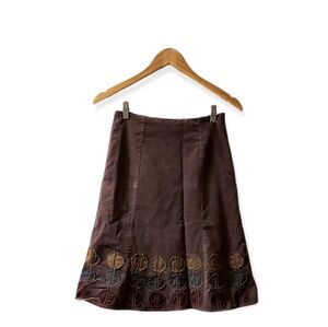 Boden Corduroy Applique A Line Skirt